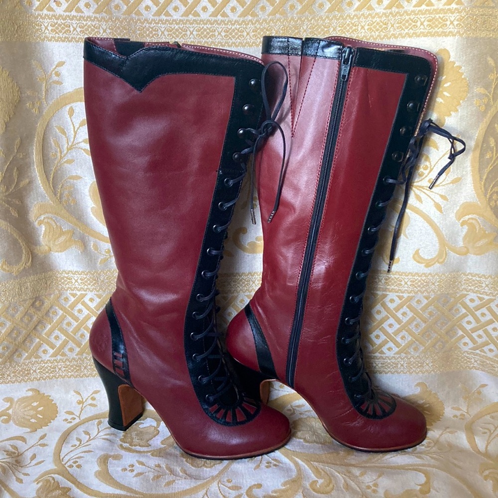 Stylish Red and Black Women's Boots